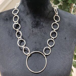 Women's Gold Geometric Circle Link Modern Simple Chic Elegant Jewelry Necklace